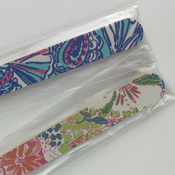 Lilly Pulitzer x Target Nail File Emery Board Set of 2 Nosey Posey & My Fans NEW - Picture 2 of 8